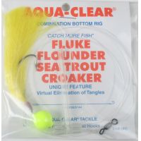 Aqua Clear Aqua-Clear FW-44BNPS Fluke/Weakfish 4/0 Single Black Nickel  Octopus Hook w/Pearls and Spinner Rig