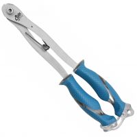 SAMSFX Aluminum Fishing Pliers Saltwater with Camo Sheath Non-Slip Rubber  Grip Handles Tungsten Carbide Cutters Split Ring Hook Remover Tools Fly  Fishing Gear (Blue Handle Pliers + Quick Knot Tool)
