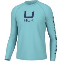 Huk Performance Fishing Icon X Shirt Mens M Blue Long Sleeve Stretch