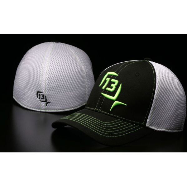 13 Fishing The Baldwin FlexFit Cap - Black/Lime - Medium