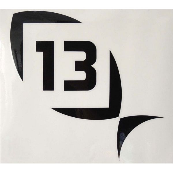 13 Fishing Logo Decal - Black - Medium - 9 in. x 9 in.