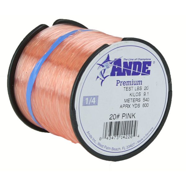 Ande Premium Mono 1/4 Lb. Spool 20 Lb. Test Pink