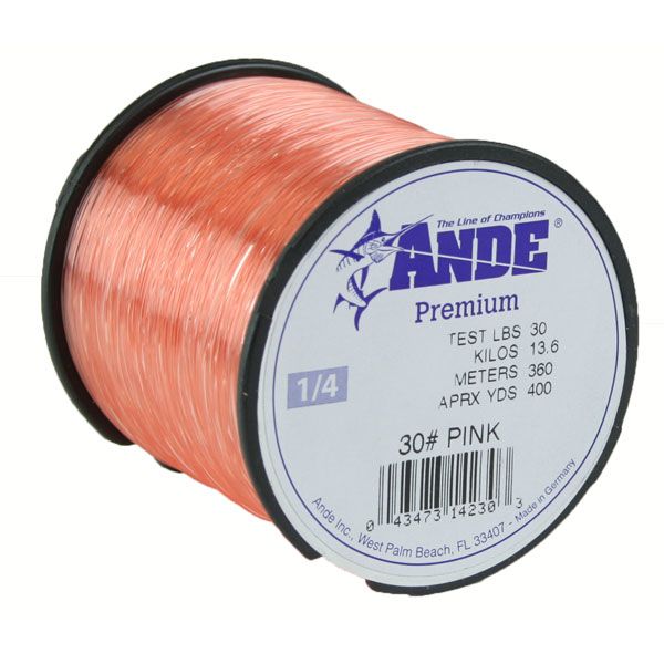 Ande Premium Mono 1/4 Lb. Spool 30 Lb. Test Pink