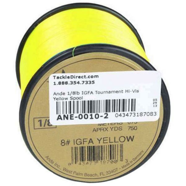 Ande IGFA Hi-Vis Yellow 1/8 lb. Spool 6lb