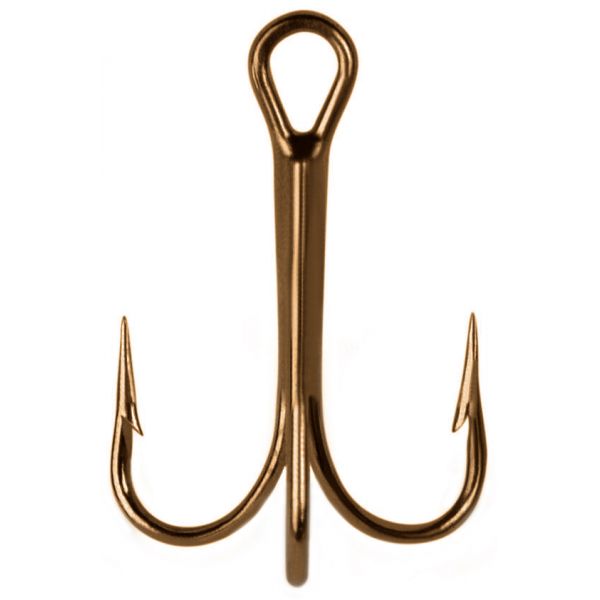 Mustad 3551 1-14 Bronzed Superior Treble Hook - Size 1