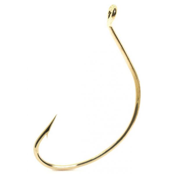 Mustad 37162 2/0 Gold Wide Gap English Bait Hook