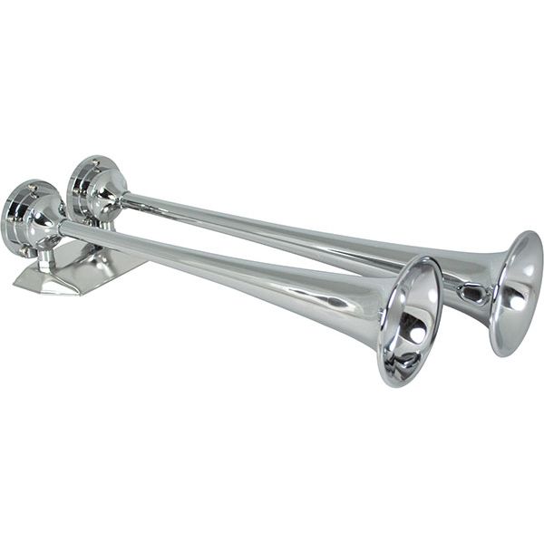 AFI 10106 12V Chrome Plated Dual Trumpet Air Horn