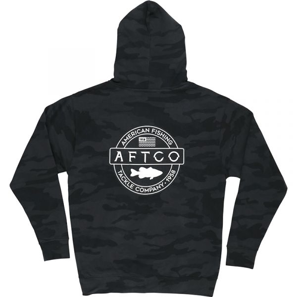 Aftco Bass Patch Sweatshirt - Black Camo - 2X-Large