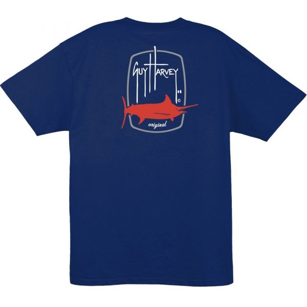 Aftco Guy Harvey Barrel Logo Short Sleeve T-Shirt - Deep Blue - 2XL