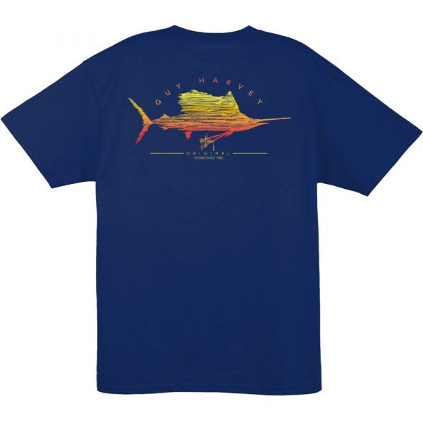 Aftco Guy Harvey Sailfish Scribble Short Sleeve T-Shirt - XL