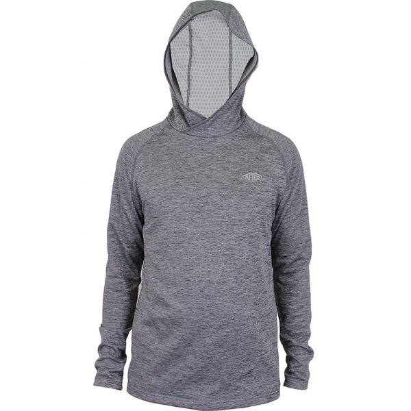 Aftco Hexatron Performance Long Sleeve Hoodie - Charcoal Heather - 2XL