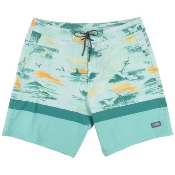 Aftco Cocoboardie Recycled Fishing Boardshorts - Ocean Wave - 28