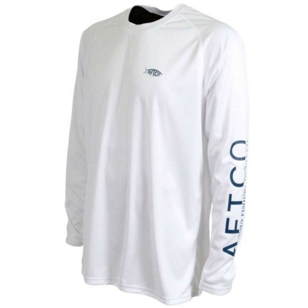 AFTCO M61109 Samurai Long Sleeve Sun Shirt - White - Size Small