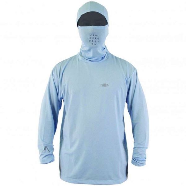 AFTCO M63001 Fish Ninja Performance Fishing Sun Hoodie - Blue - Medium