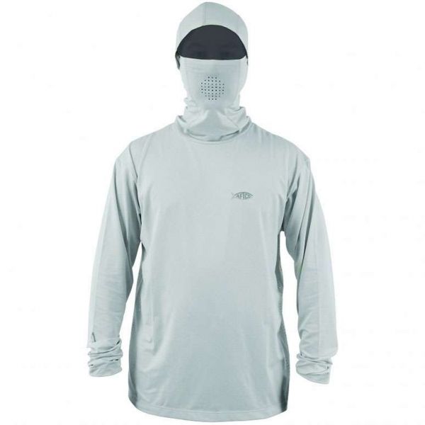 AFTCO M63001 Fish Ninja Performance Sun Hoodie - Silver - Medium