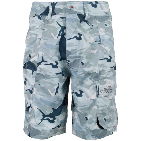 AFTCO M82 Tactical Fishing Shorts - Grey Camo - Size 30