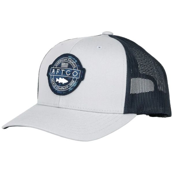 Aftco Bass Patch Trucker Hat - Light Gray - OS