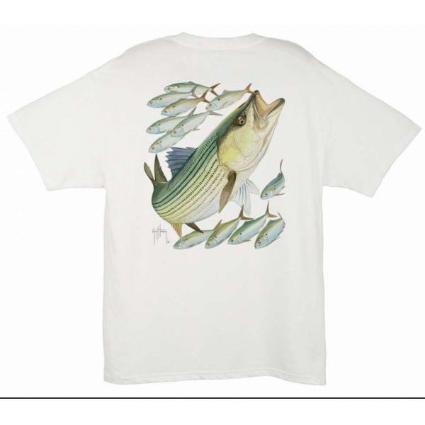 Aftco MTH1220 Guy Harvey Stripe Bass Mens Tee Shirt