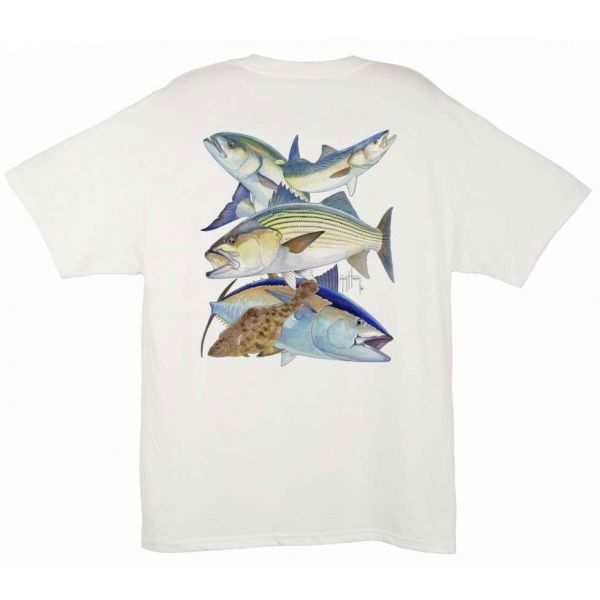 Aftco MTH1262 Guy Harvey Northeast Collage Tee Shirt - Size Small