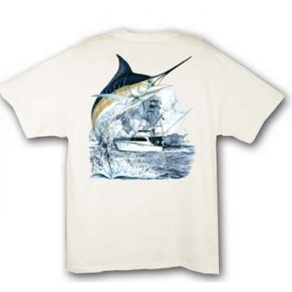 Aftco MTH1301 Guy Harvey Marlin Boat Tee Shirt - Small