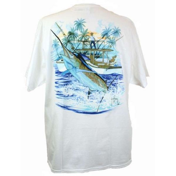 Aftco MTH1591 Marlin and Boat Tee Shirt - Medium