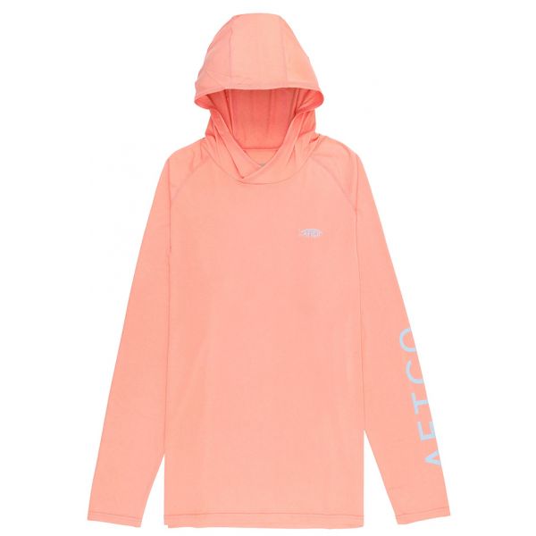 Aftco Samurai 2 Long Sleeve Hooded Shirt - Desert Coral Heather - Medium