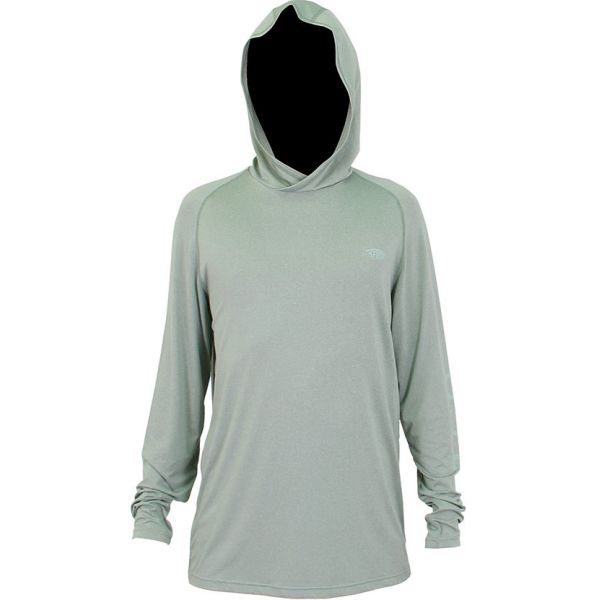 Aftco Samurai 2 Heathered Long Sleeve Hooded Shirt - Olive Heather - 3XL