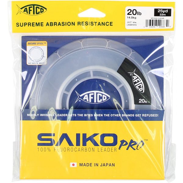 Aftco Saiko Pro Fluorocarbon Leader - Clear - 12lb - 25yds