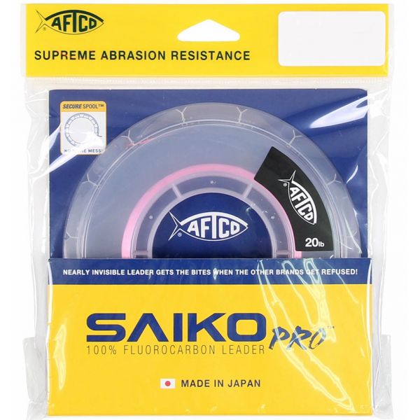 Aftco Saiko Pro Fluorocarbon Leader - Pink - 12lb - 25yds