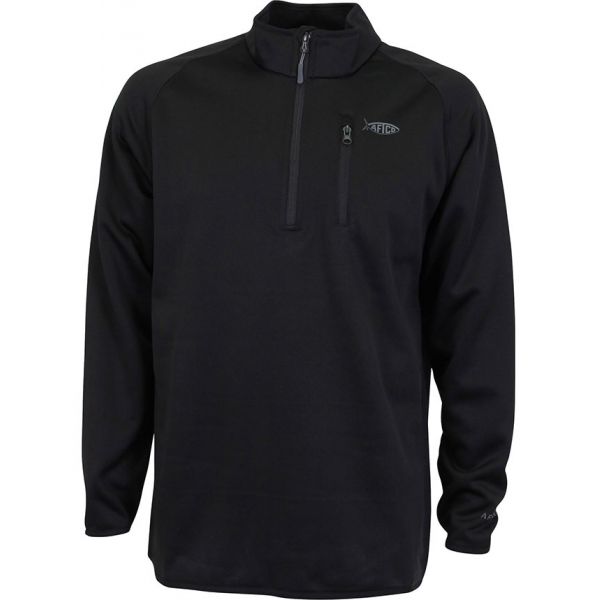 Aftco Vista Performance 1/4 Zip Long Sleeve Shirt - Black - 3XL