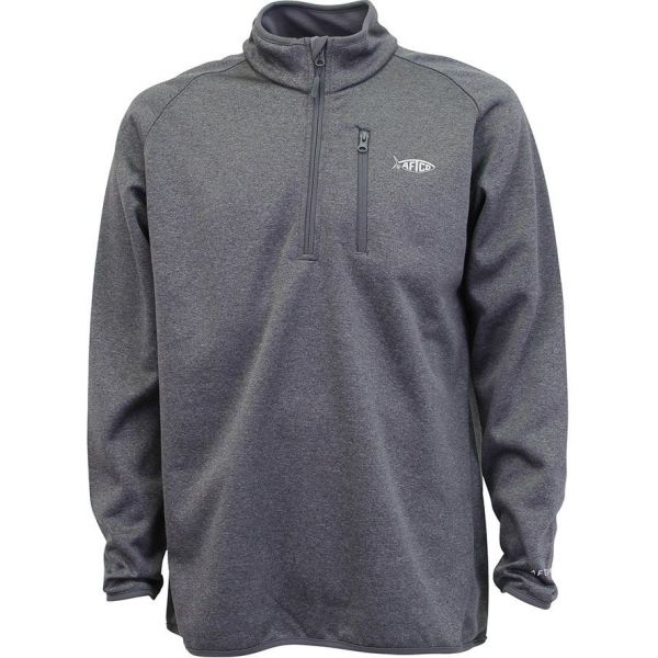 Aftco Vista Performance 1/4 Zip Long Sleeve Shirt - Charcoal Heather - 2XL