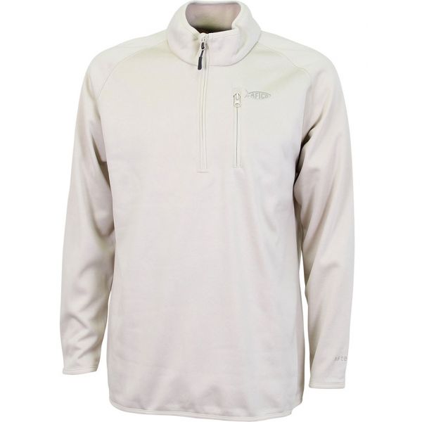 Aftco Vista Performance 1/4 Zip Long Sleeve Shirt - Oatmeal Heather - 2XL