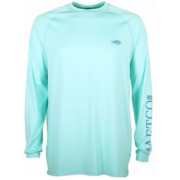 Aftco Yurei Performance Long Sleeve Shirt - Bahama Heather - 2XL