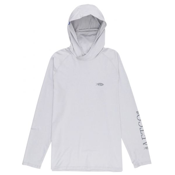 Aftco Yurei Performance Shirt with Hood - Light Gray Heather - Small