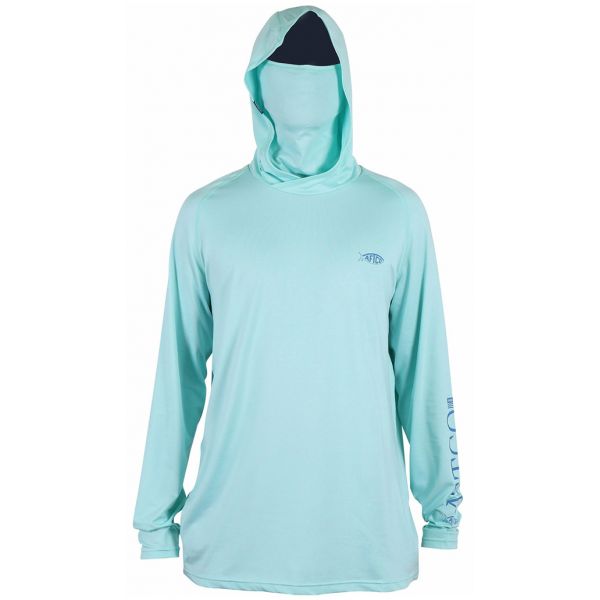 Aftco Yurei Performance Shirt with Hood - Bahama Heather - 2XL