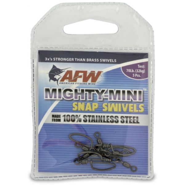 AFW FTSS070B-A 70Lb. 5pk Stainless Steel Snap Swivels Black