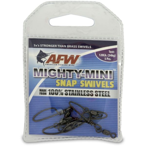 AFW FTSS120B-A 120Lb. 5pk Stainless Steel Snap Swivels Black