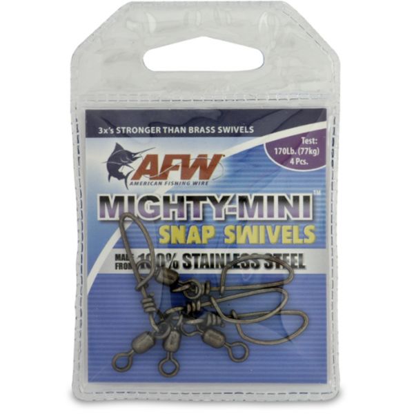 AFW FTSS170B-A 170Lb. 4pk Stainless Steel Snap Swivels Black