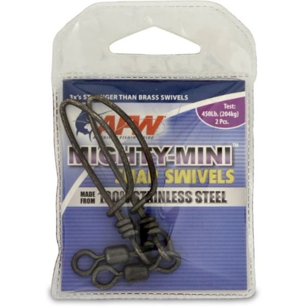 AFW FTSS450B-A 450Lb. 2pk Stainless Steel Snap Swivels Black