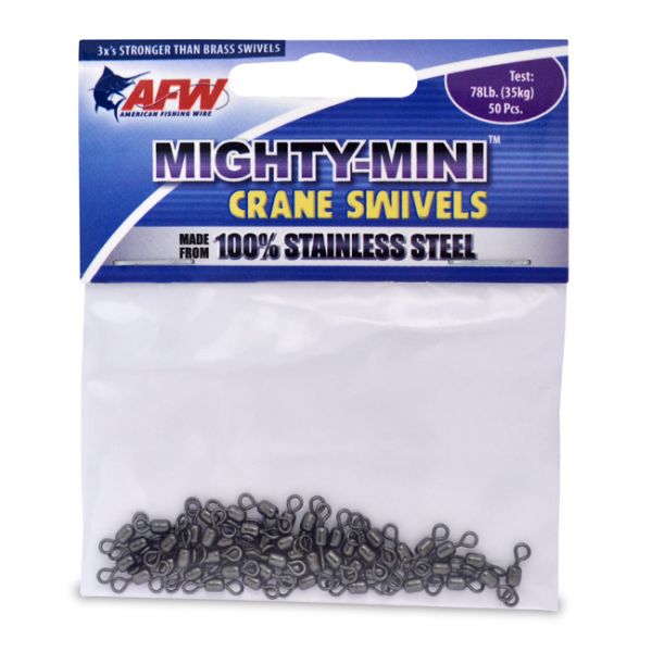 Details about   AFW Mighty Mini Stainless Steel Crane Swivels #1 411lb 186kg Test 5pcs Black New 
