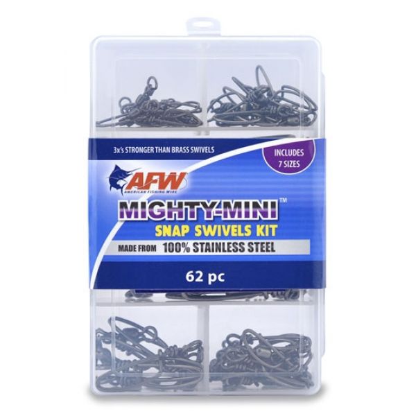 AFW TKB00009 Mighty Mini Stainless Steel Snap Swivels Kit, 62 Pieces