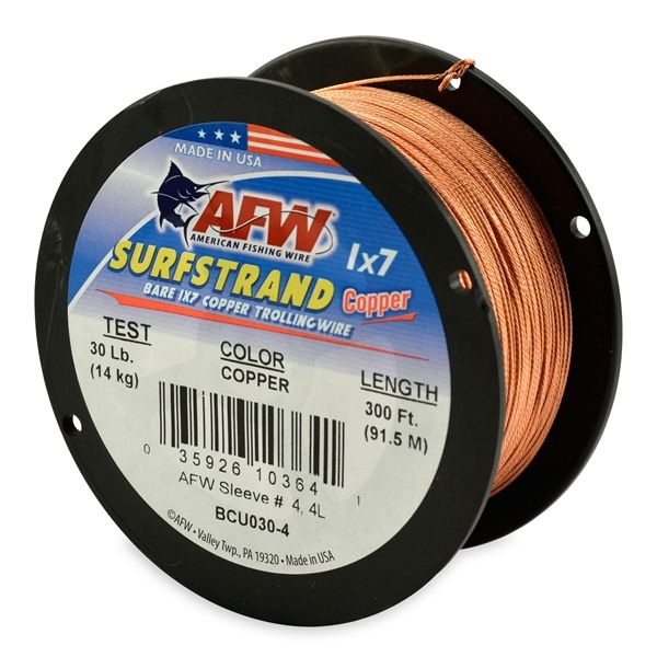 American Fishing Wire BCU030-4 Surfstrand Bare Copper Trolling Wire