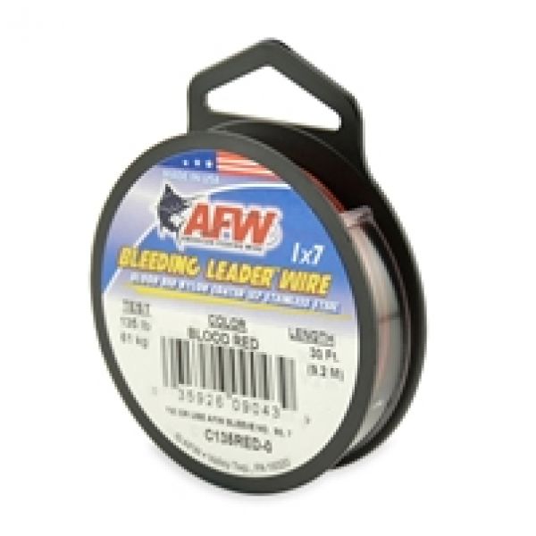 American Fishing Wire Blood Red Nylon Coated Leader Wire