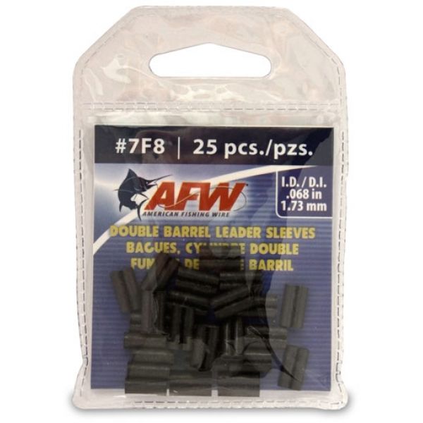 American Fishing Wire J07F8B-A #7F8 Double Barrel Sleeves Black 25pc