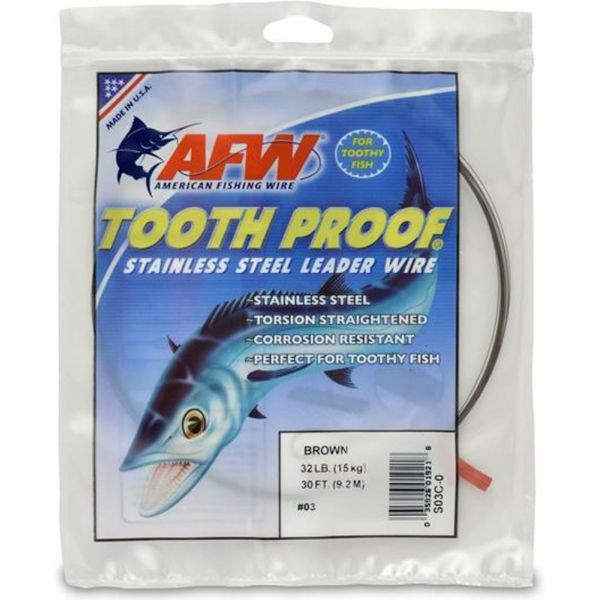 American Fishing Wire S03C-0 #3 ToothProof SS Leader Wire
