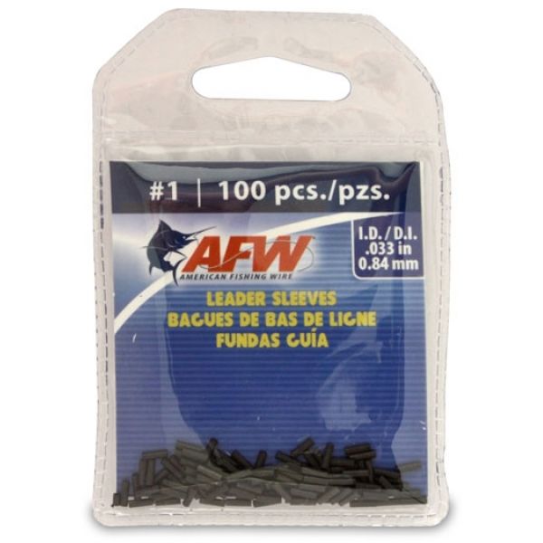 American Fishing Wire J01B-B #1 Single Barrel Sleeves Black 100pc