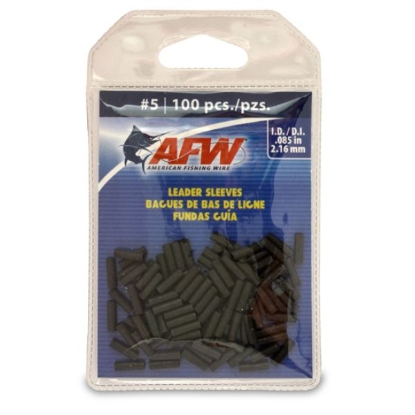 American Fishing Wire J05B-B #5 Single Barrel Sleeves Black 100pc