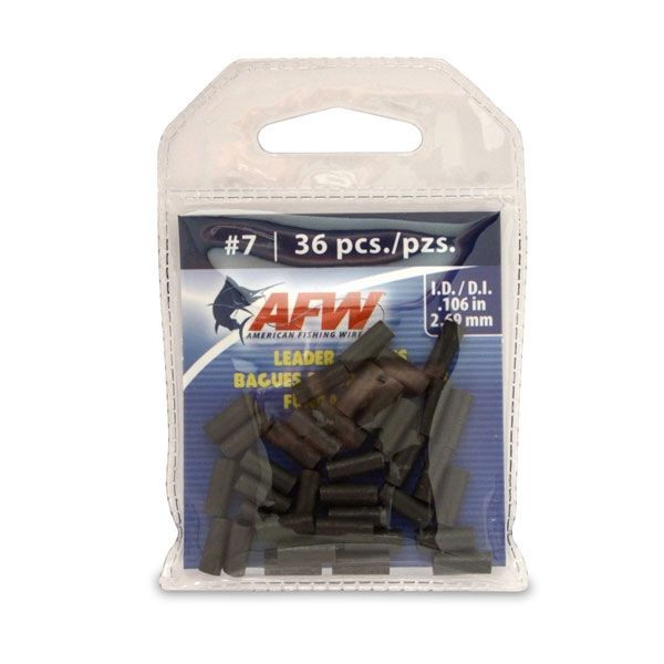 American Fishing Wire J07B-A #7 Single Barrel Sleeves Black 36pc