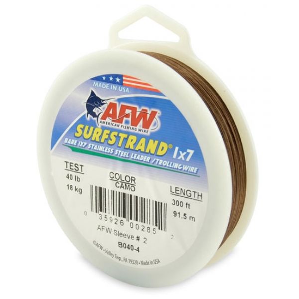 American Fishing Wire B040-4 40 Surfstrand Leader Wire Camo 300'