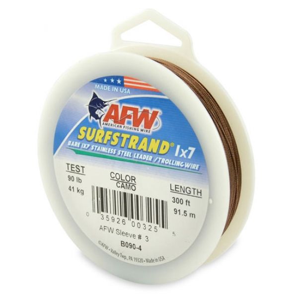 American Fishing Wire B090-4 90 Surfstrand Leader Wire Camo 300'